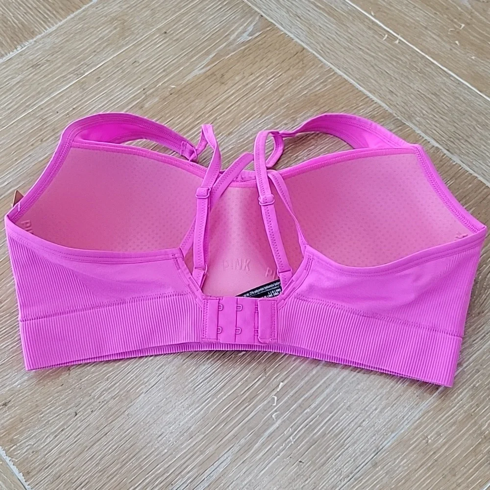 PINK Victoria's Secret Active Seamless Air Sports Bra In Pink Size Medium NWT - Picture 5 of 6